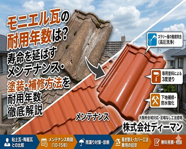 モニエル瓦の耐用年数は？寿命を延ばすメンテナンス塗装費用と方法を解説