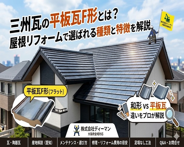 三州瓦の平板瓦F形とは？屋根リフォームで選ばれる種類と特徴を解説