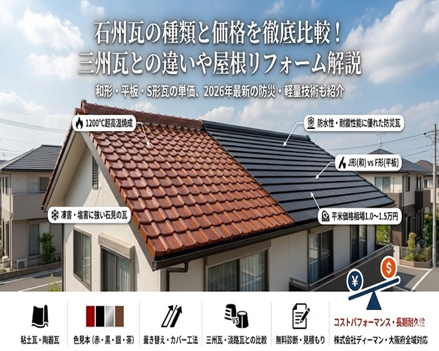 石州瓦の種類と価格を徹底比較！三州瓦との違いや屋根リフォーム解説