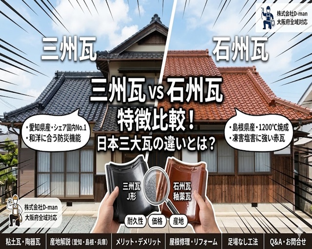 三州瓦と石州瓦の違いとは？日本の三大瓦の特徴を屋根修理店が比較解説