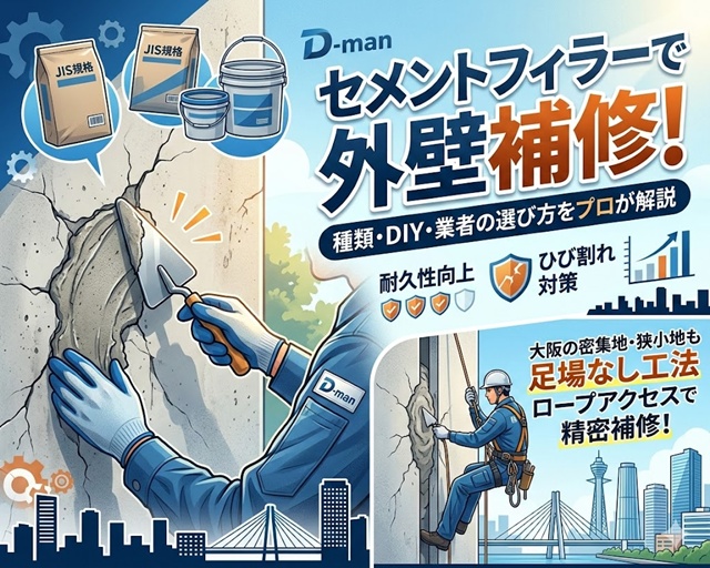 フィラーと100%セメントのカケンセメントフィラー解説（41文字）